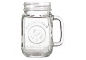 (AMORN) COUNTY FAIR SILVER 450ml. (Small) - Transparent Handmade Colour Square Jar, Silver Cover 16oz. (450 ml.)